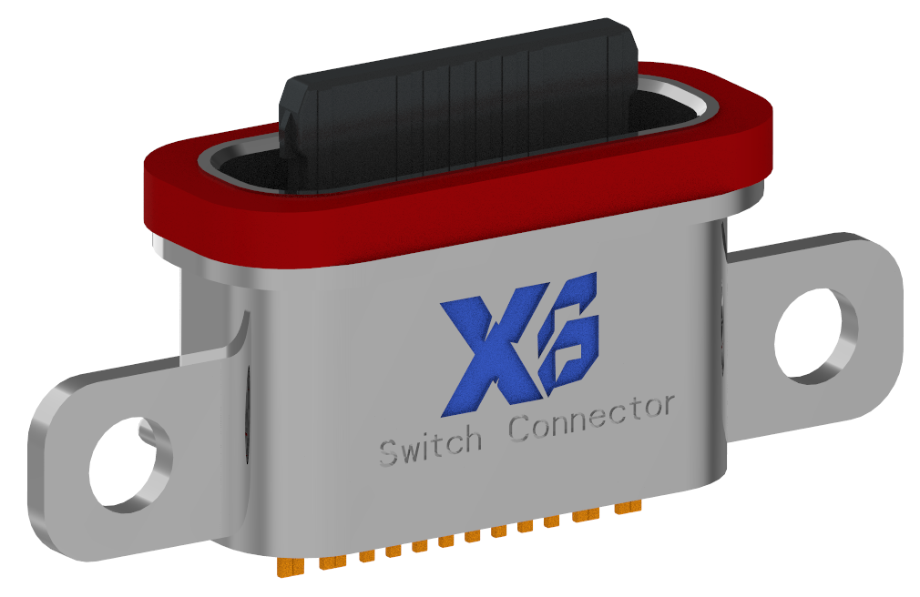 XB-ATCF-16-007 TYP C 16P Anti-Quallen Grundplatte 1.6 L=6.05mm (pulverisierte Goldschale mit Schraubloch)